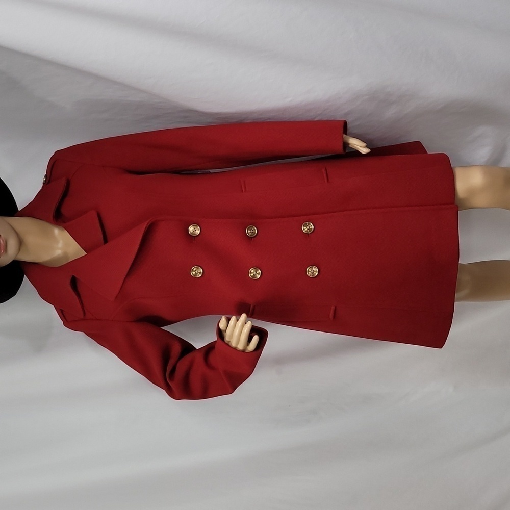 LIZ Claiborne Women's Red Double Breasted Coat - Picture 12 of 15